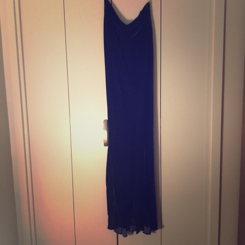 Blue velvet maxi dress